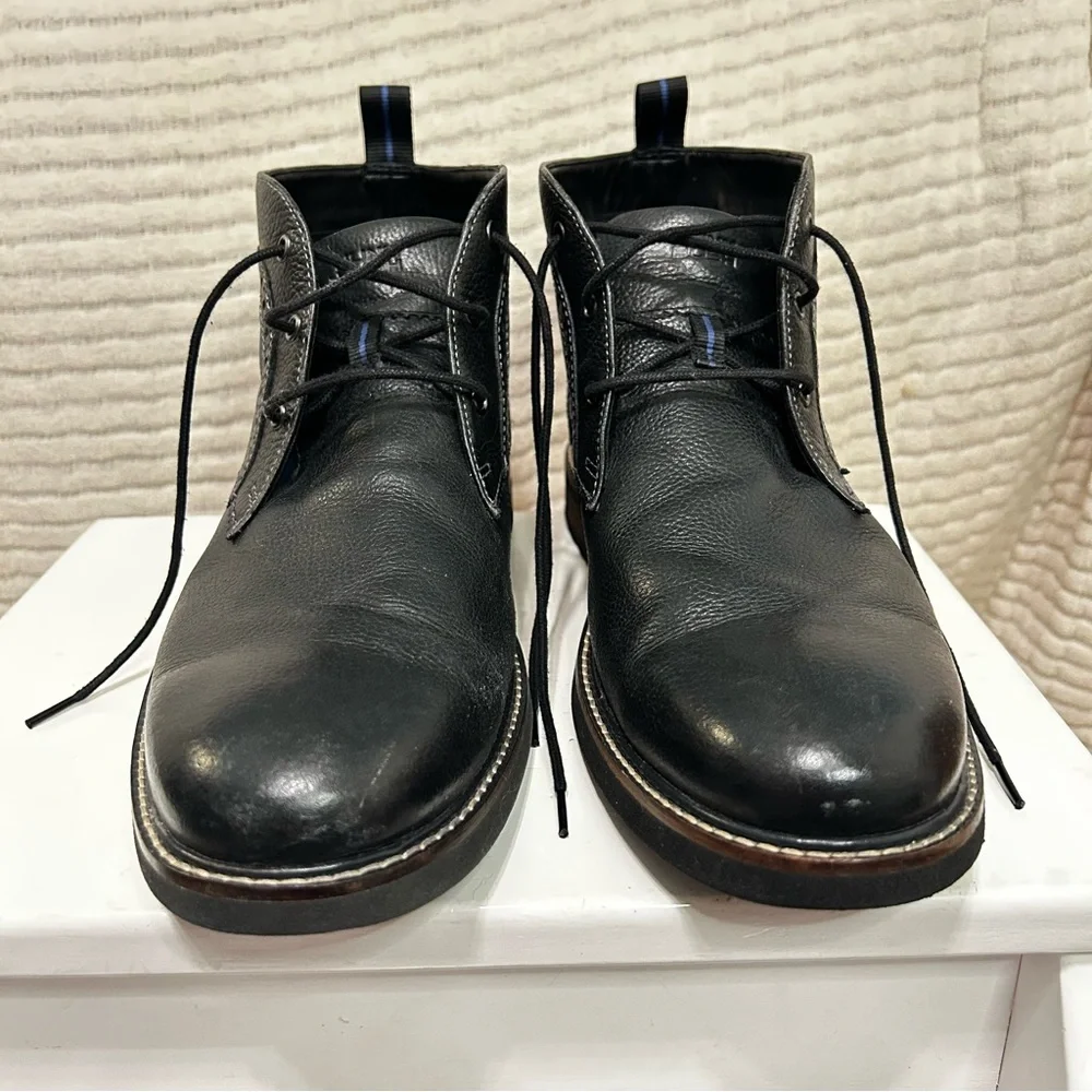 Nunn Bush Chukkas Black Leather Men's Ankle Boots Lace Up Size 11 - Picture 7 of 16
